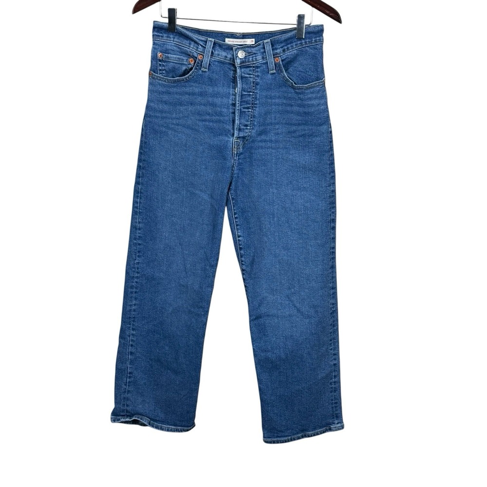 Levi's Women's Ribcage Straight Ankle Jeans Size 28 Medium Wash High Rise
